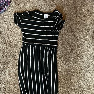 Stylish Black and White Striped Kids Dress